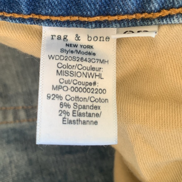 Rag & Bone Dre Low-Rise Slim Boyfriend Jeans Distressed Knees Sz 27 - Picture 4 of 8